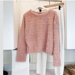 Zara Faux Fur eyelash Sweater Sz M